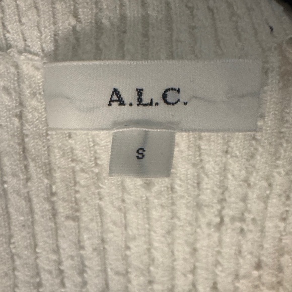 A.L.C. Cream Ribbed V-Neck Button Cardigan - Picture 5 of 5